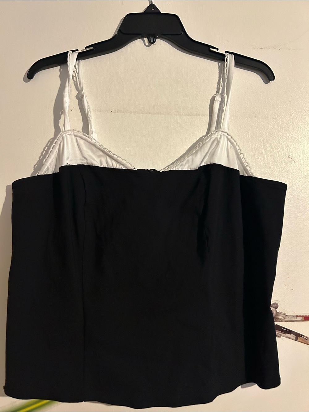 Black and White Two-Tone Sleeveless Top